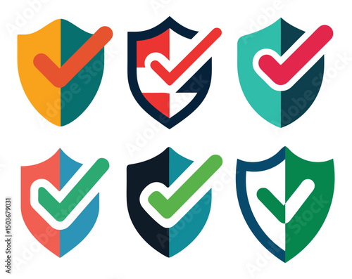Shield Checkmark pack Icon against white background