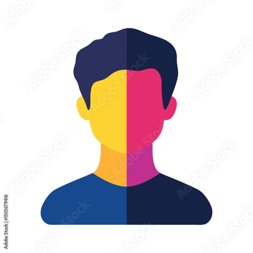 Dual Identity Split Face Icon Icon against white background