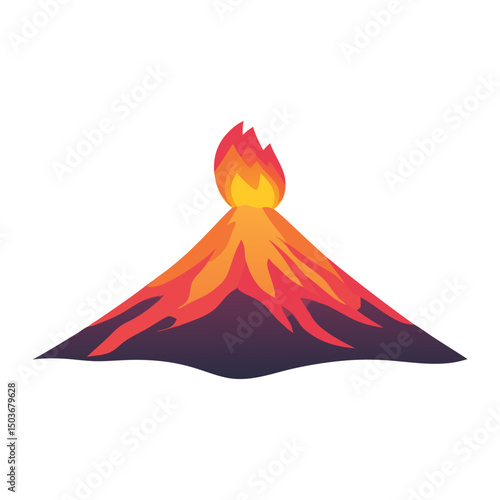 Volcano Eruption Image Icon against white background