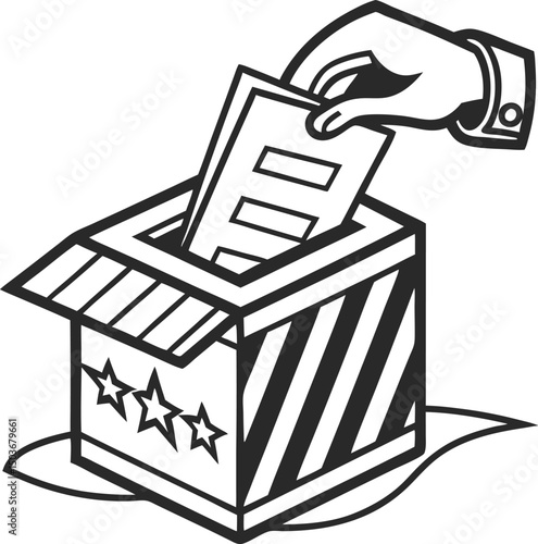 voting in ballot box