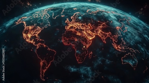 Wallpaper Mural Earth at Night Global City Lights Illuminated Continents Planet Earth Torontodigital.ca
