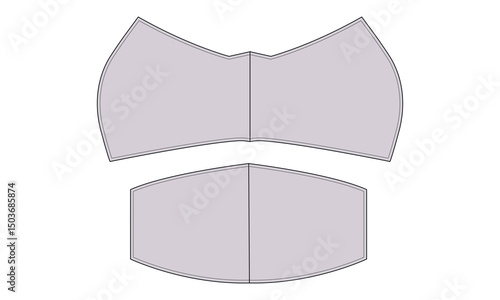 Face musk sewing pattern vector illustration ready to print