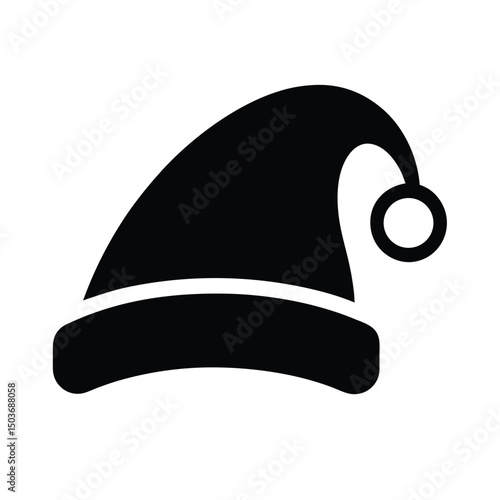 christmas elf hat icon vector illustration