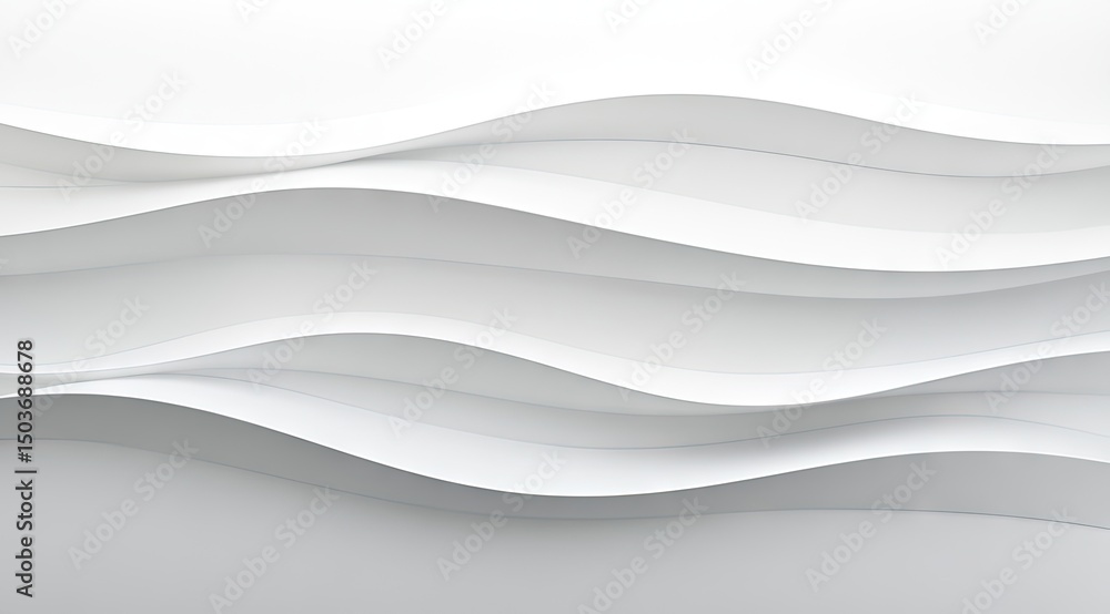 Fototapeta premium Abstract white wavy layers