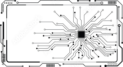Computer circuit board texture. Technology pattern. Abstract illustration of silicon chip. Digital tech background. 