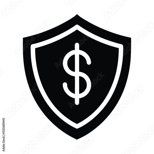 dollar sign shield icon vector illustration