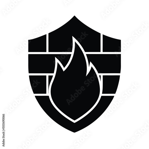 firewall shield icon vector illustration