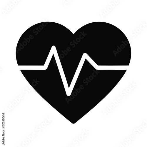 heart pulse line health icon vector illustration