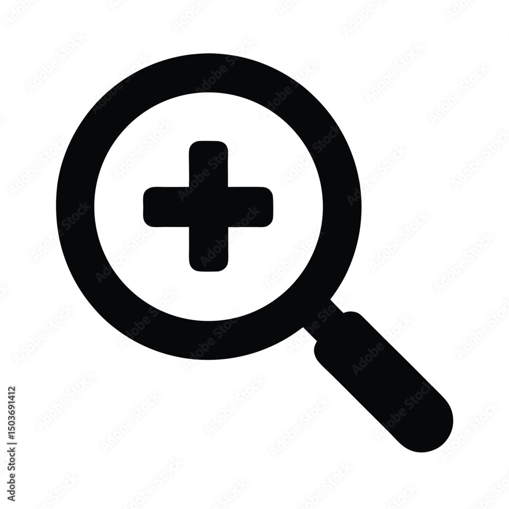 magnifying glass plus zoom icon vector illustration magnifying glass plus zoom icon vector illustration