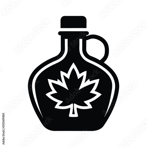 maple syrup bottle icon vector illustration