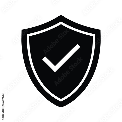 Free Download shield with tick mark icon vector illustration - GFXLoad