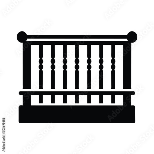 snowy balcony rail icon vector illustration