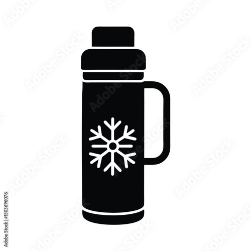 winter thermos icon vector illustration