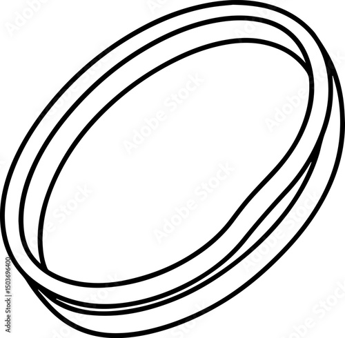 rubber band outline vector illustration, coloring book page line art	