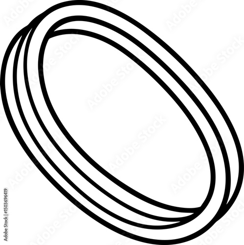 rubber band outline vector illustration, coloring book page line art	