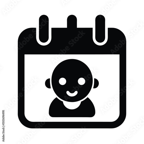 baby calendar icon vector illustration