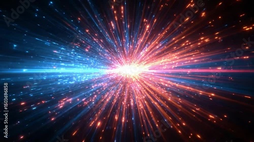 Dynamic Explosion of Light and Color in a Cosmic Burst of Energy and Motion