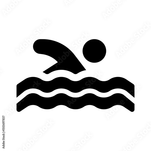 swimming glyph icon