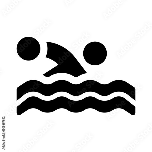 water polo player glyph icon