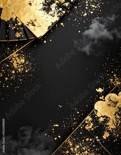 黒の和風背景素材