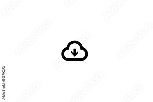 Abstract Dark Cloud Symbol: Overlapping Shapes and Unity. minimalist icon vector transparent background