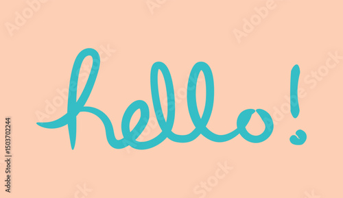 Hello text handwriting style. greetings vector illustration element.