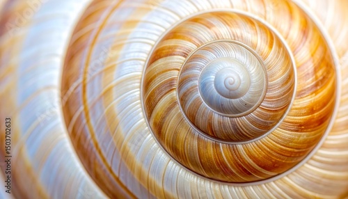 Macro of a snail shell in soft focus.