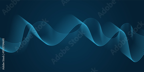 Waves of the equalizer on blue backgroun