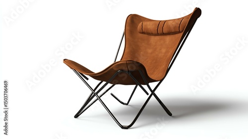 Stylish and modern brown butterfly chair perfect for any home or office setting. This unique piece adds comfort and elegance to interior design while offering a cozy retreat.