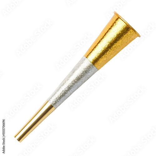 Wallpaper Mural New Year party horn with glitter detail isolated on white
 Torontodigital.ca