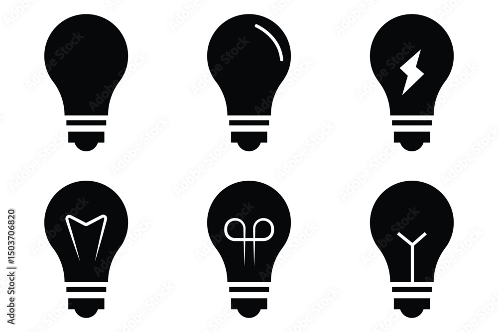Light bulb icon vector icon set filled and outlined style. Light bulb icon. Light bulb icon vector icon set filled and outlined style. Light bulb icon.