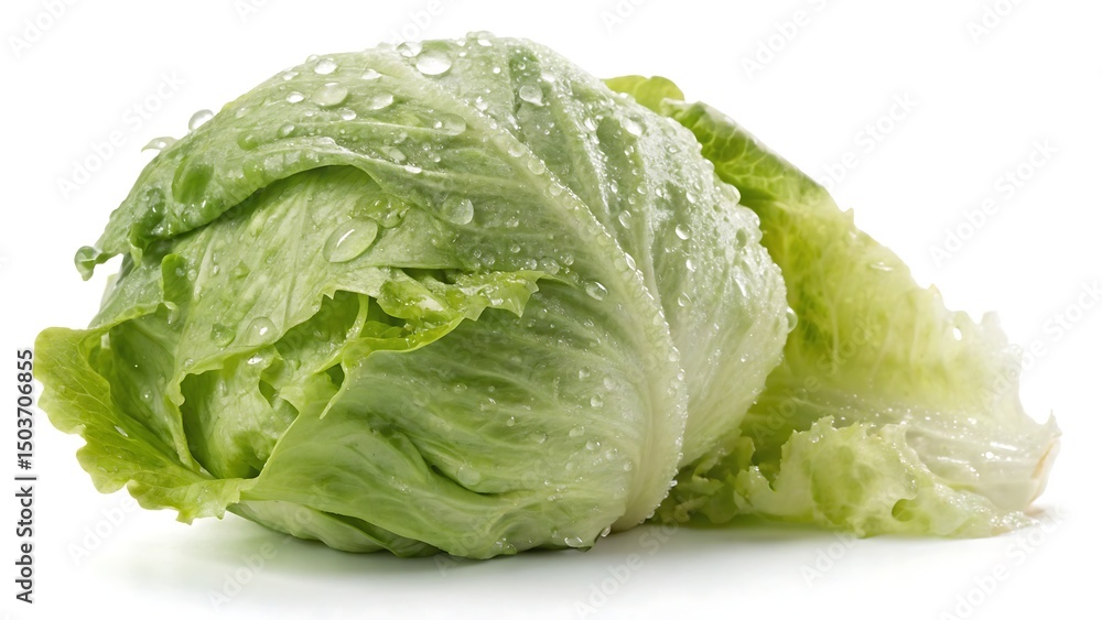 Fresh green cabbage, a healthy raw vegetable, isolated on a white background, showcasing its natural freshness Fresh green cabbage, a healthy raw vegetable, isolated on a white background, showcasing its natural freshness
