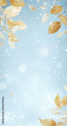 Golden Leaves Dancing in Winter's Embrace