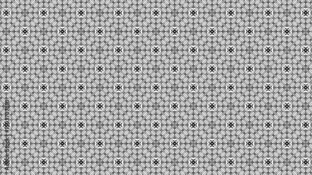 Fototapeta premium Geometric abstract floral repeat seamless pattern design for home decor and textile design.