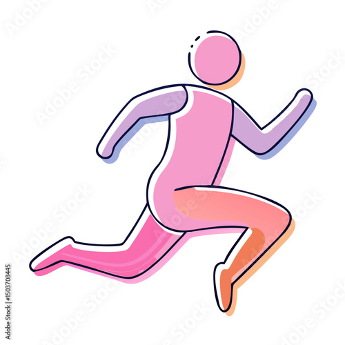 A stylized flat design illustration of a running person, ideal for websites/blogs on sports, fitness, exercise, health, or active lifestyles.

