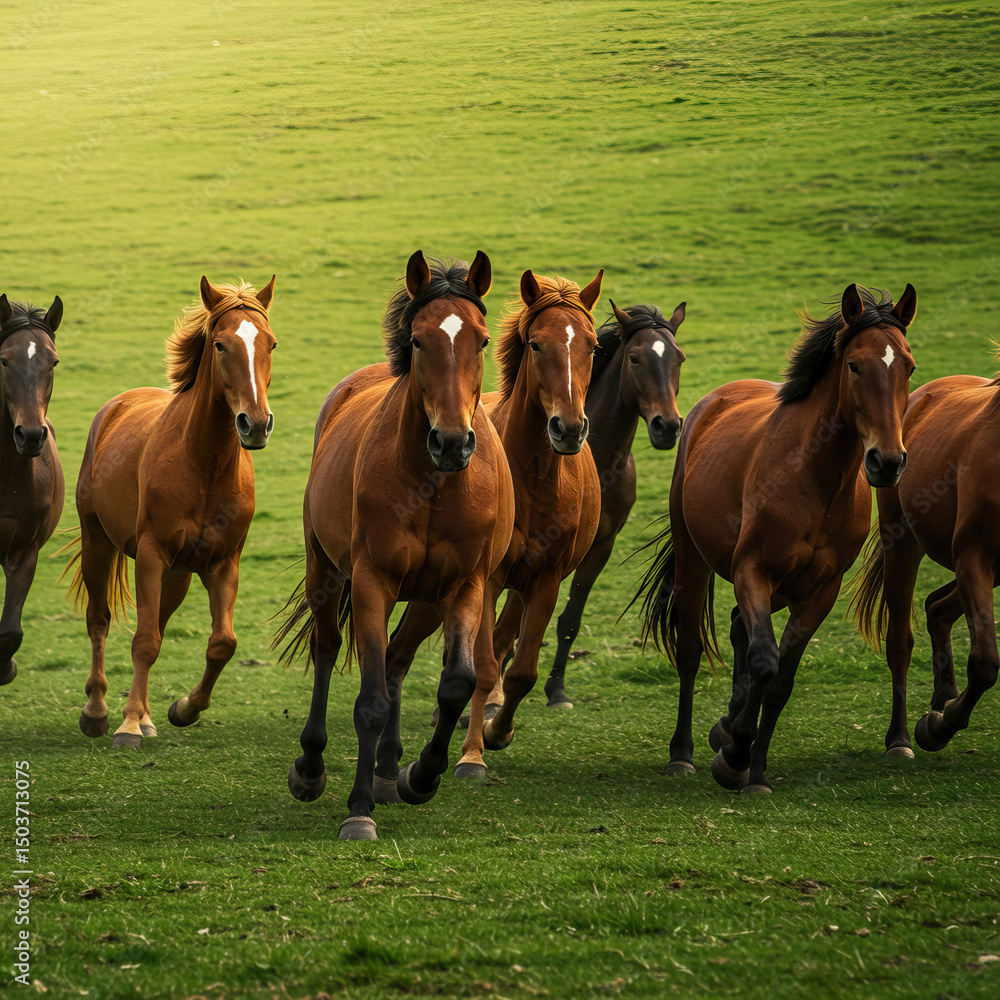 herd of wild horses on the meadow herd of wild horses on the meadow