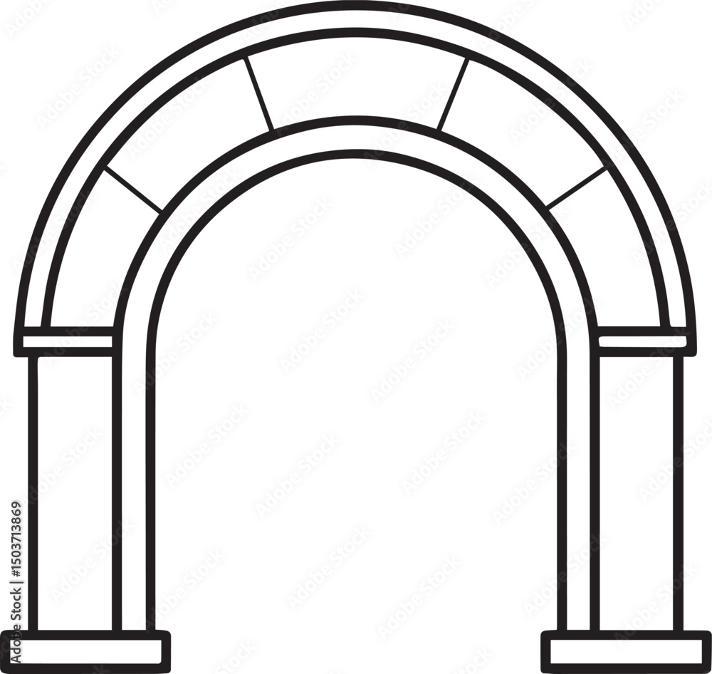 arch vector illustration line art arch vector illustration line art