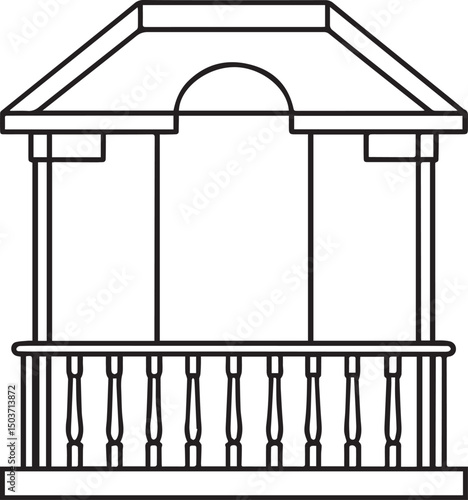 balcony vector illustration line art	