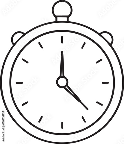 clock vector illustration line art