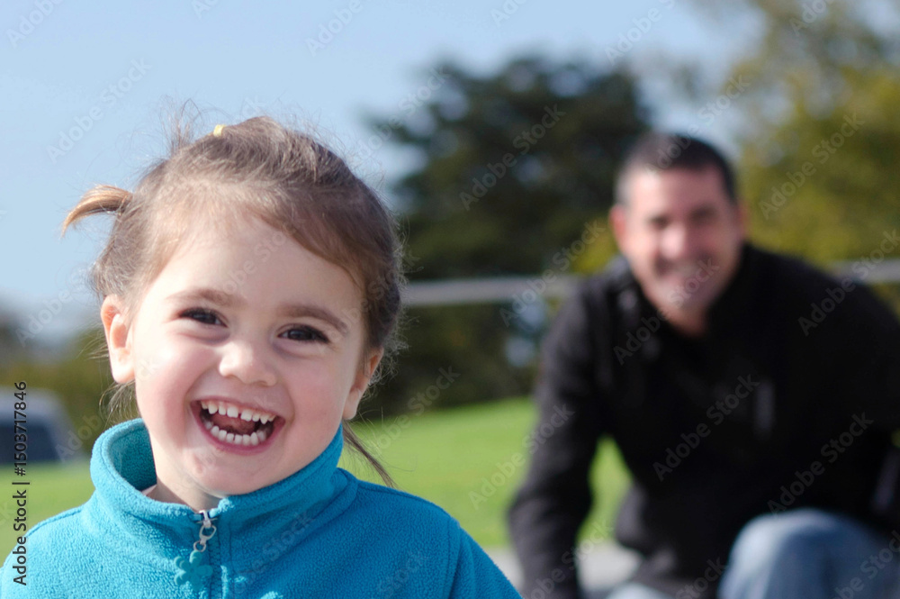 Young girl play with father Young girl play with father