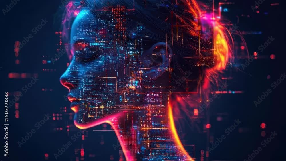Digital human profile futuristic technology Digital human profile futuristic technology