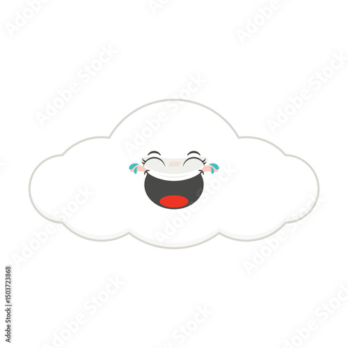 cloud laughing face cartoon cute