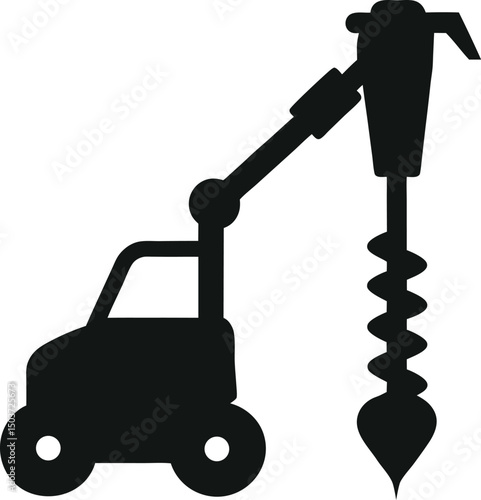 skid steer with auger attachment for digging