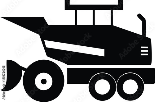 vector art forage harvester silhouette