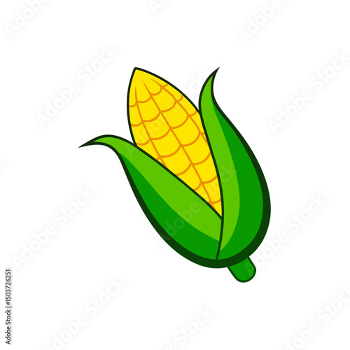 Shucked Corn On The Cob Doodle Vector For A Fresh And Sweet Vegetable