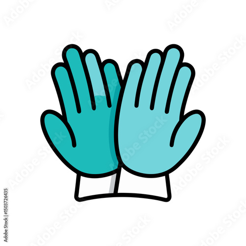 Simple Pair Of Gloves Doodle Vector Outline For A Basic Handwear Icon