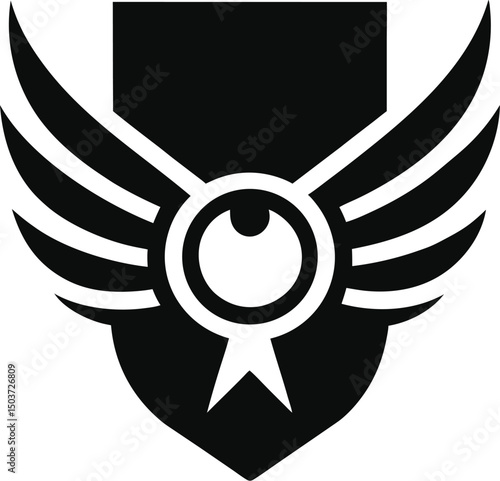wings with a medal in  heroic act award