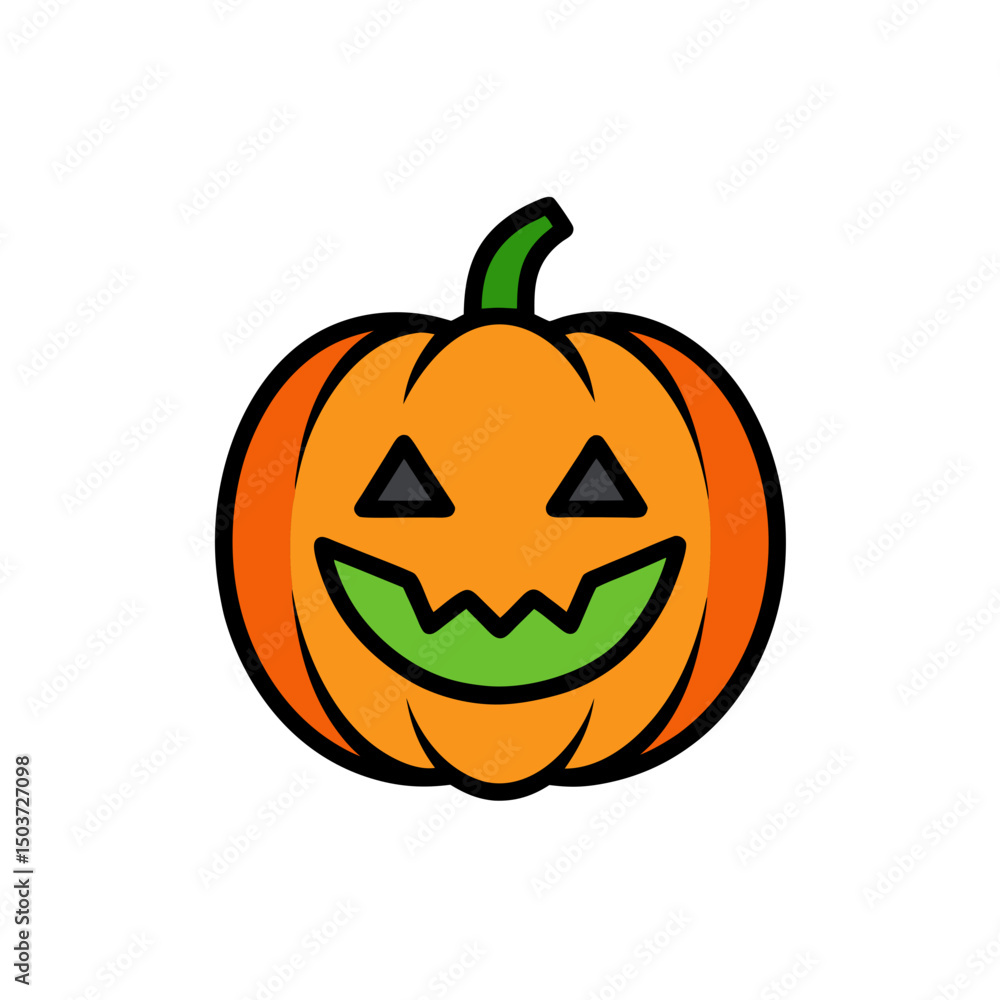 Fototapeta premium Winking Jack O Lantern Doodle Vector For A Playful And Mischievous Vibe