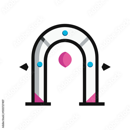 Simple Magic Portal Doodle Vector Outline For A Basic Fantasy Gateway