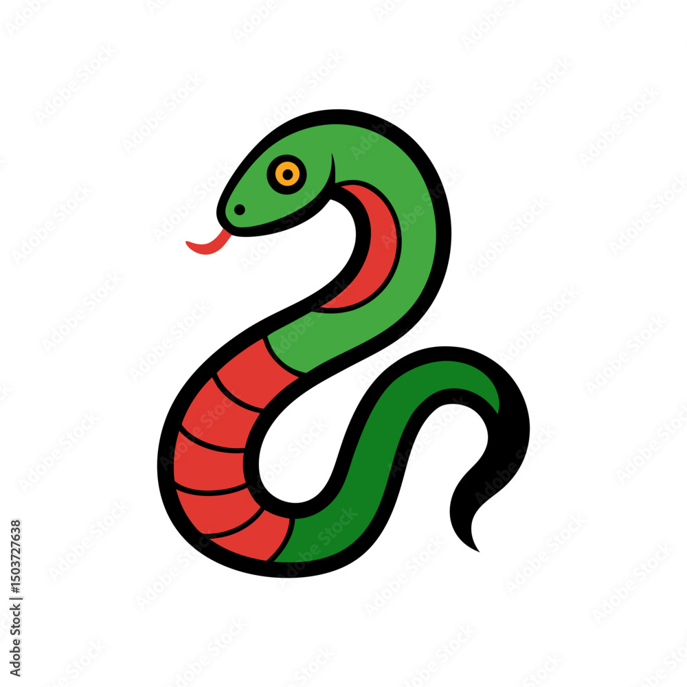 Obraz premium Tribal Snake Doodle Tattoo Design For An Ornate And Coiled Serpent